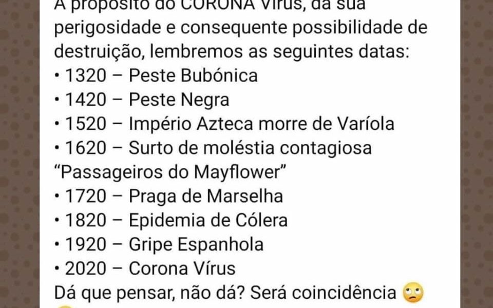 É Verdade Que Sempre Surge Uma Grande Epidemia No Ano 20 De Cada Século 7991