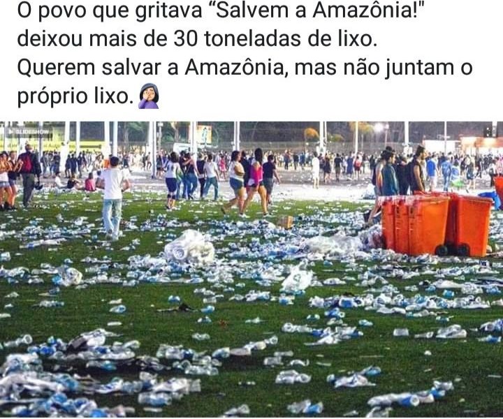 Foto mostra que o público do Rock in Rio 2019 deixou toneladas de lixo