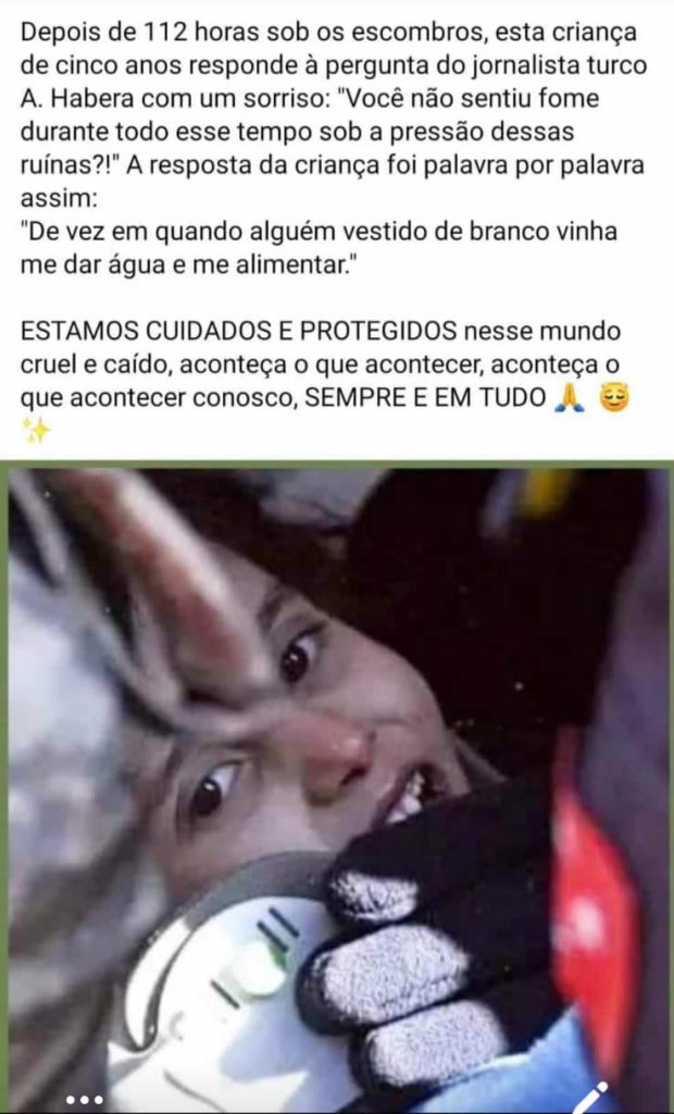 Crian A Resgatada Ap S Horas Dos Escombros Disse Que Um Anjo O